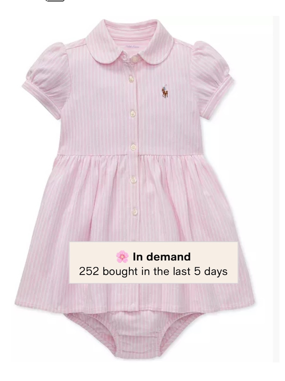 Polo Ralph Lauren Baby Girls Striped Knit Oxford Dress
